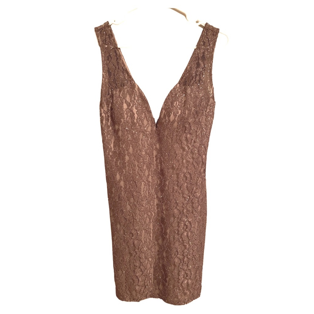 Shimmery Mini Dress: Windsor Brand, nude/tan color